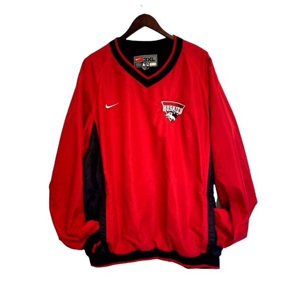 Nike Jackets & Blazers - VTG Team Nike Northwestern Huskies Wind Breaker Jacket Pullover SZ 3XL Red